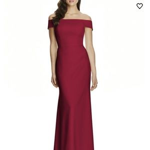 Dessy Collection Off-the-Shoulder Crepe Gown sz 8
